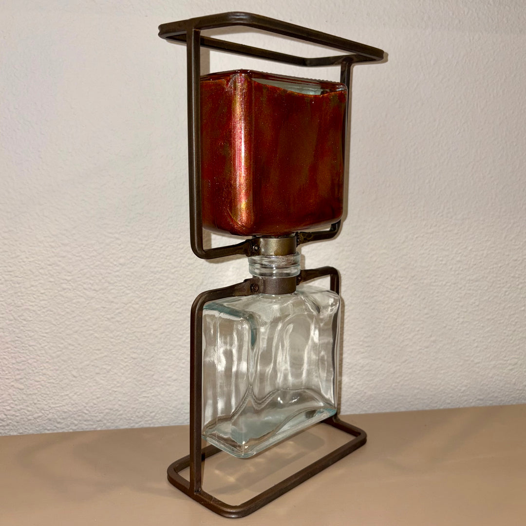 Red &amp; Gold Metal Frame Lifelong Hourglass