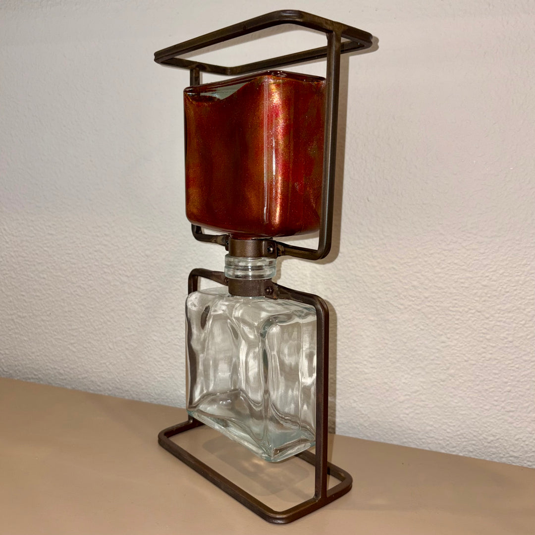 Red &amp; Gold Metal Frame Lifelong Hourglass