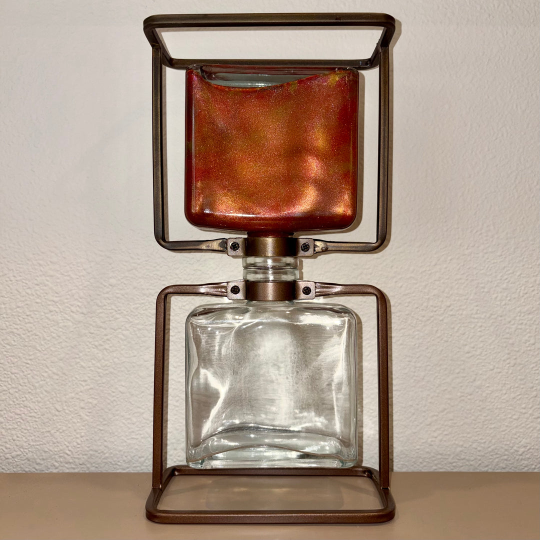 Red &amp; Gold Metal Frame Lifelong Hourglass