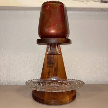 Metallic Gold & Red Crystal Base Life Drop