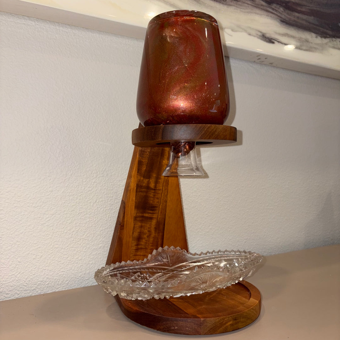 Metallic Gold &amp; Red Crystal Base Life Drop