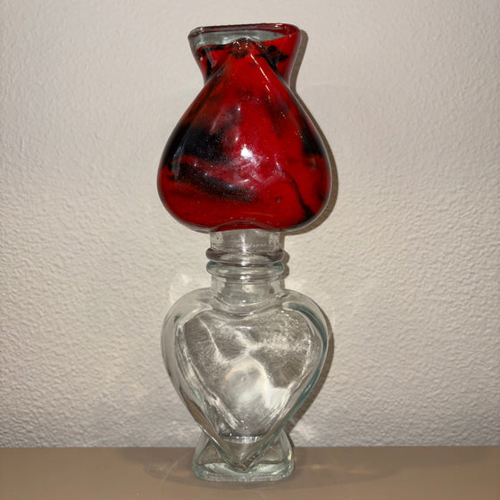 Red & Black Heart Lifelong Hourglass Flow Art