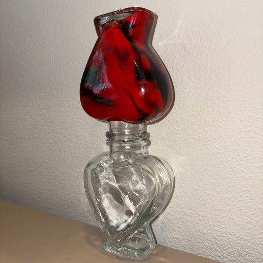 Red &amp; Black Heart Lifelong Hourglass Flow Art