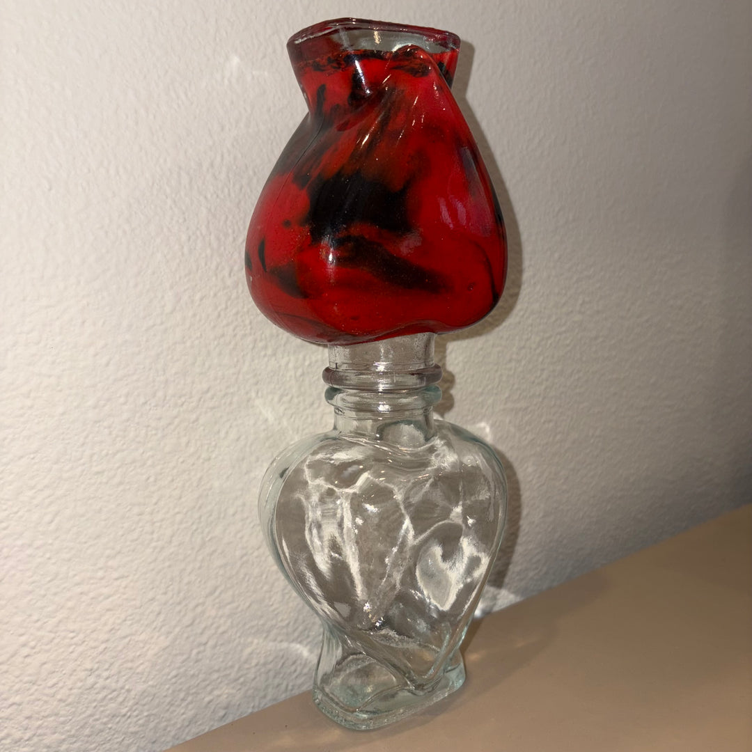 Red &amp; Black Heart Lifelong Hourglass Flow Art